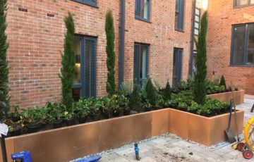 Bespoke Modular Courtyard Planters by Bristol's Metal and Steel Fabrication Experts Rank Engineering